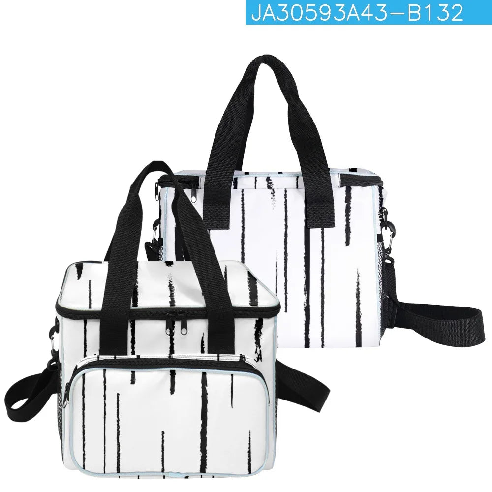 Sac Déjeuner Isotherme à Bandoulière Motifs Abstraits