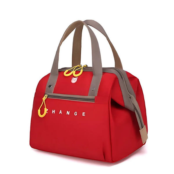 sac isotherme femme rouge fermeture zippée