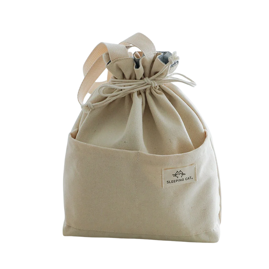 sac repas toile isotherme beige