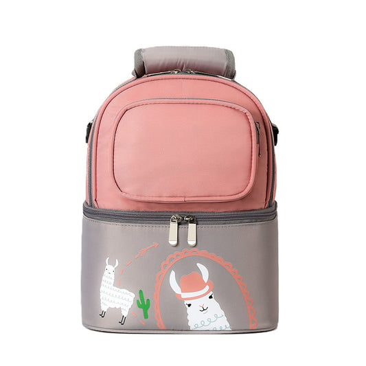 sac biberon bebe rose et gris fond transparent
