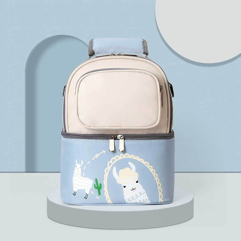 sac biberon bebe beige et bleu clair