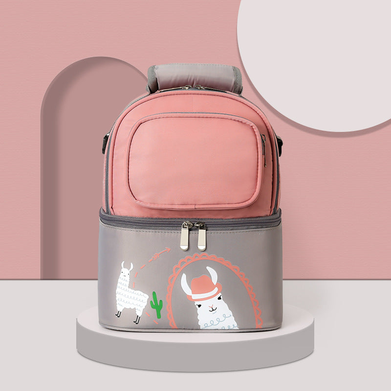 sac biberon bebe rose et gris