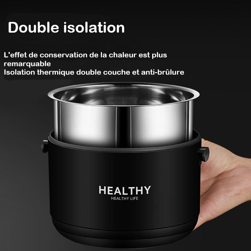 Lunch box compartimentée isotherme double isolation anti brulure