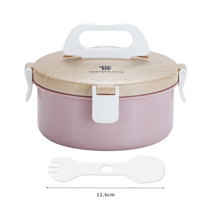 bento isotherme rond rose compartiment