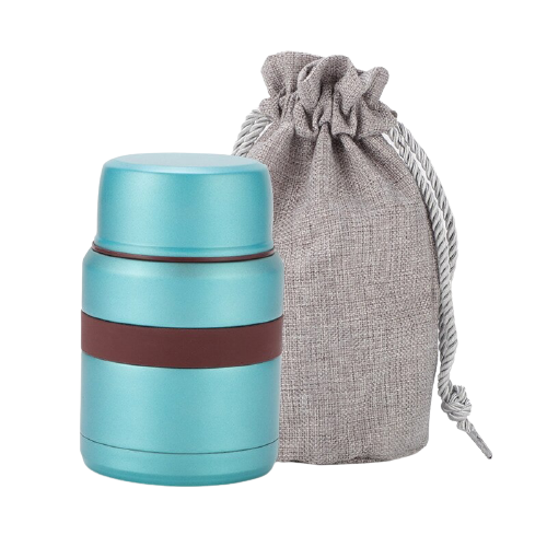 boite a soupe bleue avec sac