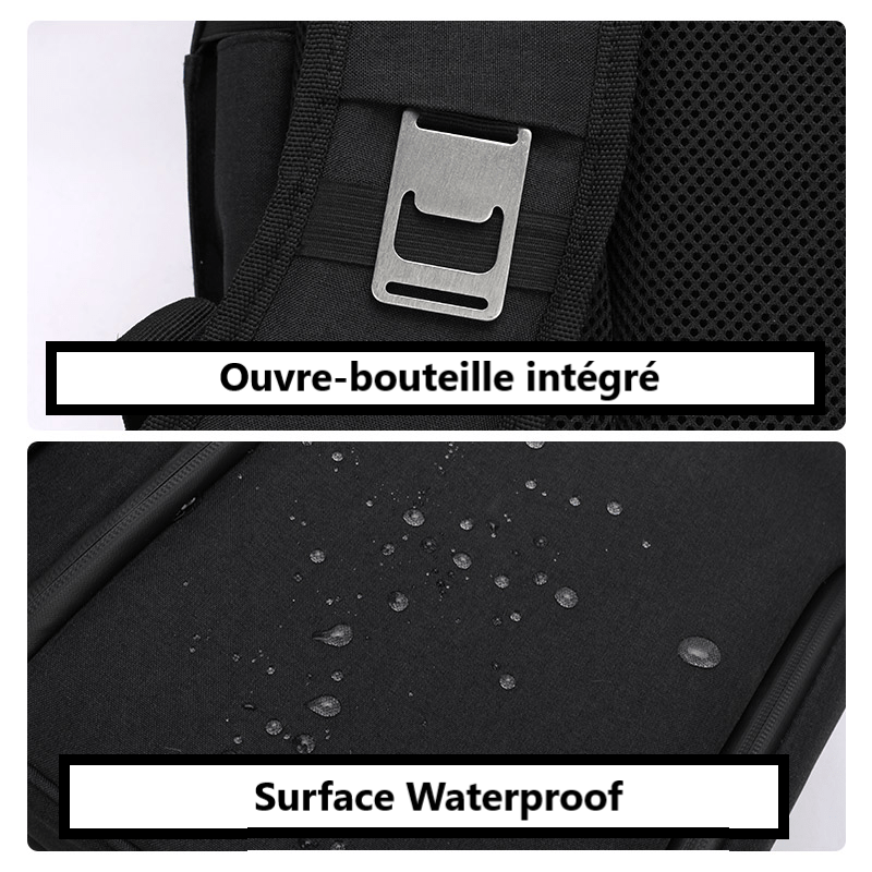 sac à dos isotherme glaciere gris ouvre bouteille et waterproof