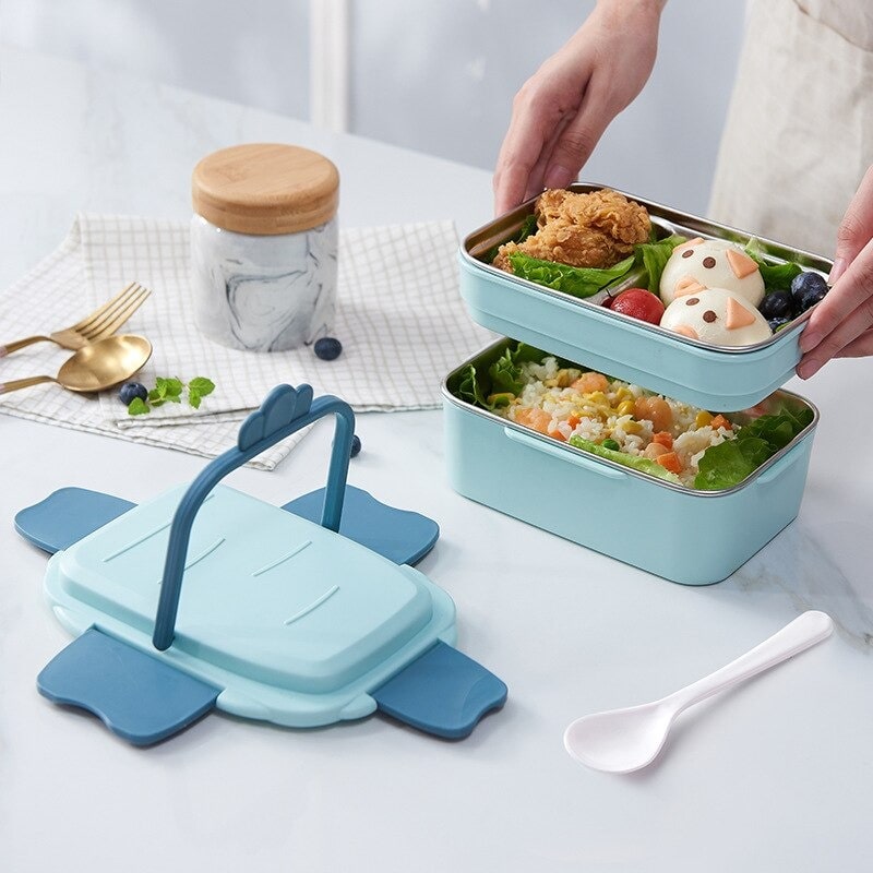lunch box isotherme bleue repas