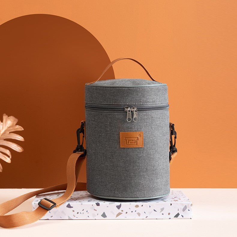 lunch bag isotherme gris format rond