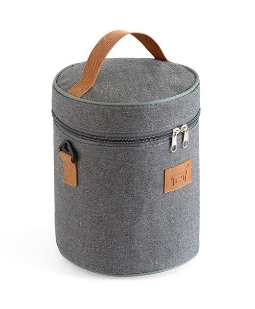 sac isotherme rond coloris gris