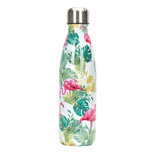 Bouteille isotherme 500 ml flamant rose tropical