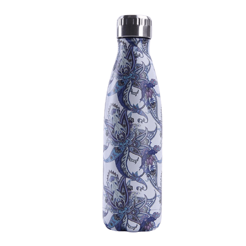 gourde inox bouteille isotherme motif fleurs mosaïque