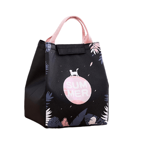 Lunch bag isotherme noir pink summer