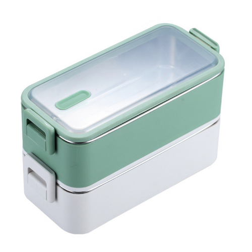 lunch box isotherme acier inoxydable verte et blanche
