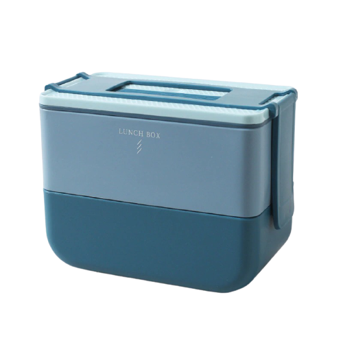 Lunch box isotherme bateau bleu deux etages