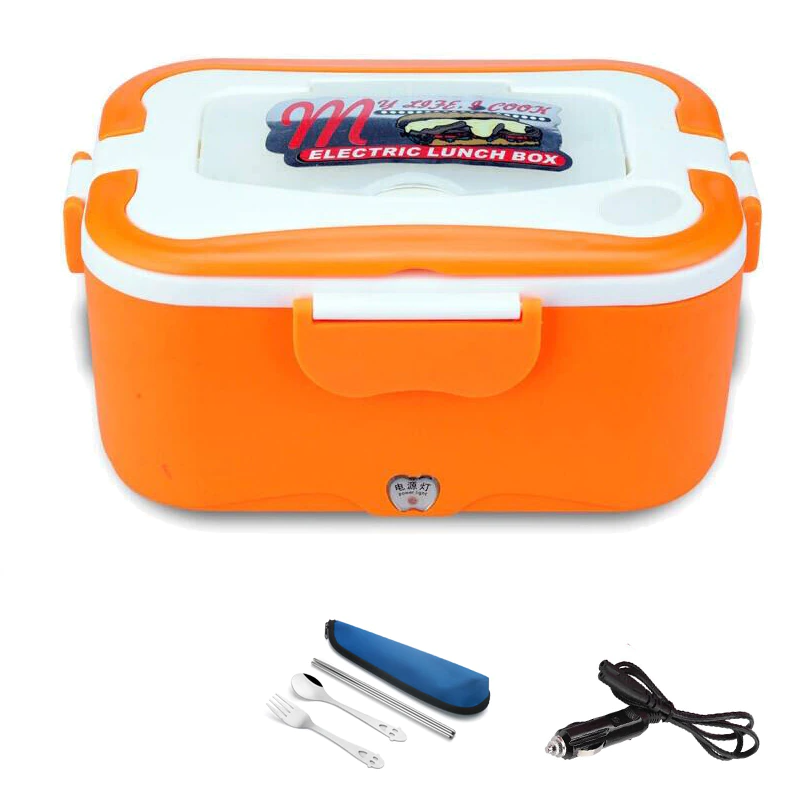lunch box chauffante electrique orange 12v voiture et camion