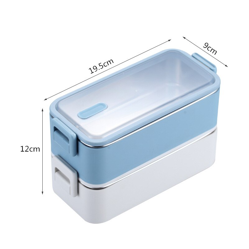 dimensions lunch box isotherme bleue et blanche