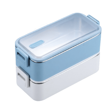lunch box isotherme inox bleue et blanche