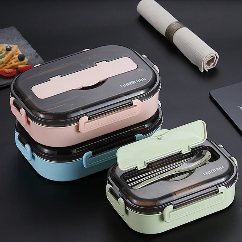 lunch box isotherme couleur bleu verte et rose