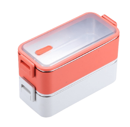 lunch box isotherme deux etages rose et blanc