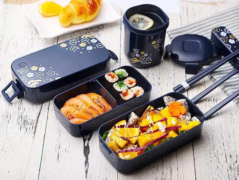 repas lunch box japonaise bleue