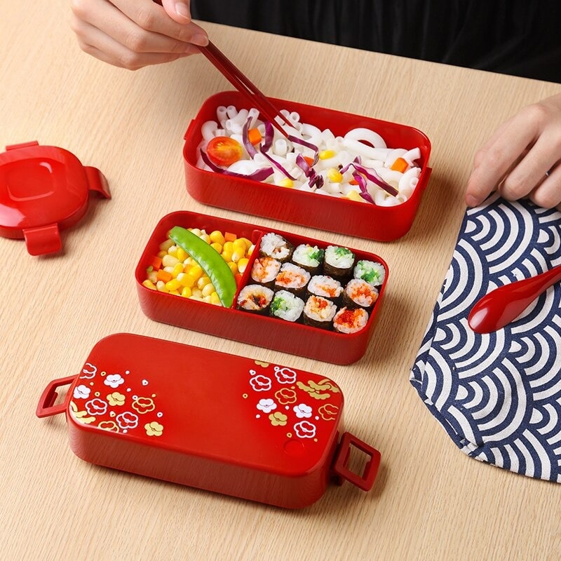 repas lunch box japonaise rouge