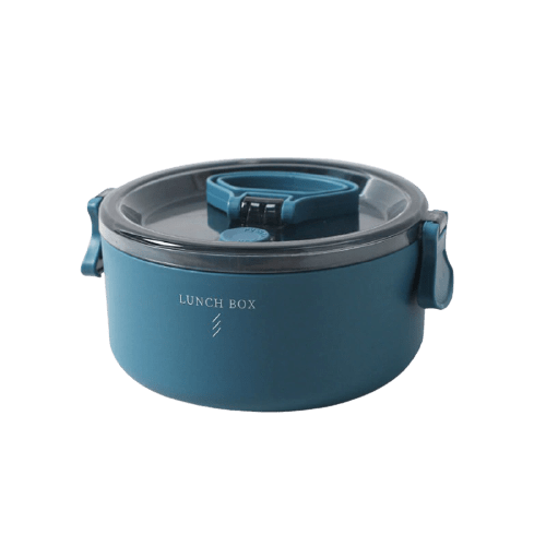 lunch box isotherme ronde bleu un etage