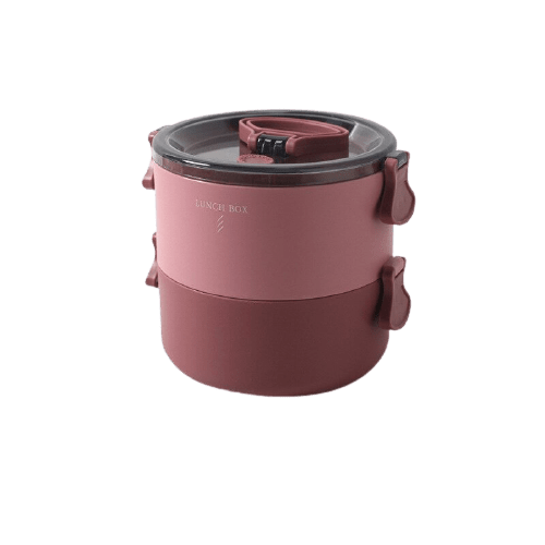 lunch box isotherme ronde rouge deux etages