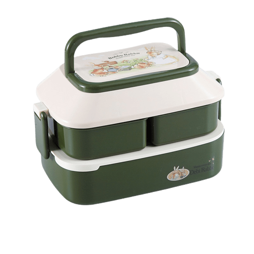 lunch box verte pour enfants lapin
