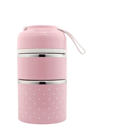 Lunch box isotherme rose deux compartiments