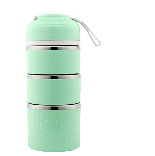 Lunch box isotherme verte trois compartiments