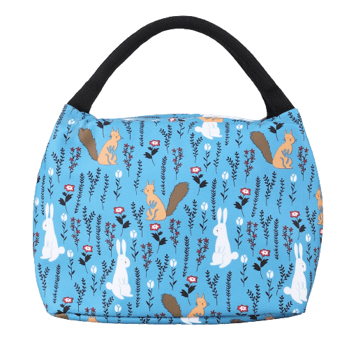 lunch bag isotherme bleu fleuris