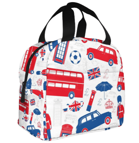 sac isotherme repas motif londres bus rouge angleterre
