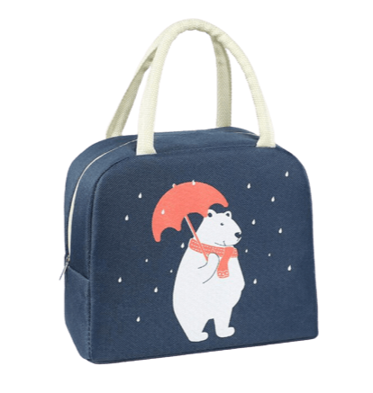 sac isotherme bleu ours polaire blanc